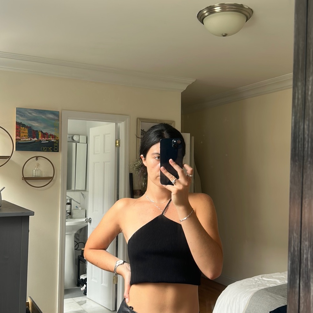 Zara Black Knit Crop top